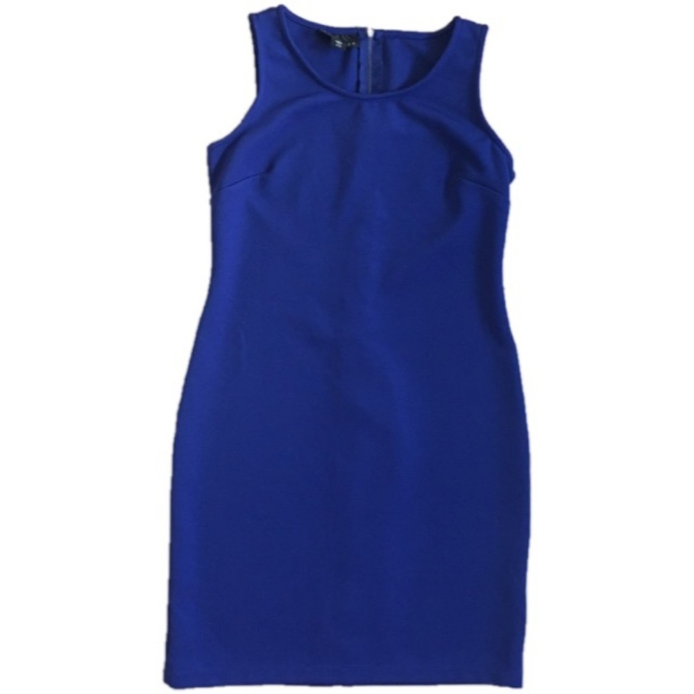 Royal Blue attention Sleeveless Sheath Dress